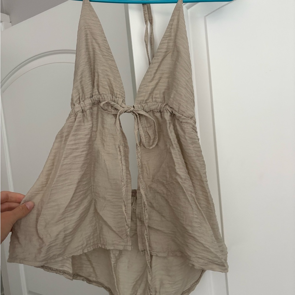 Beige Halter Top